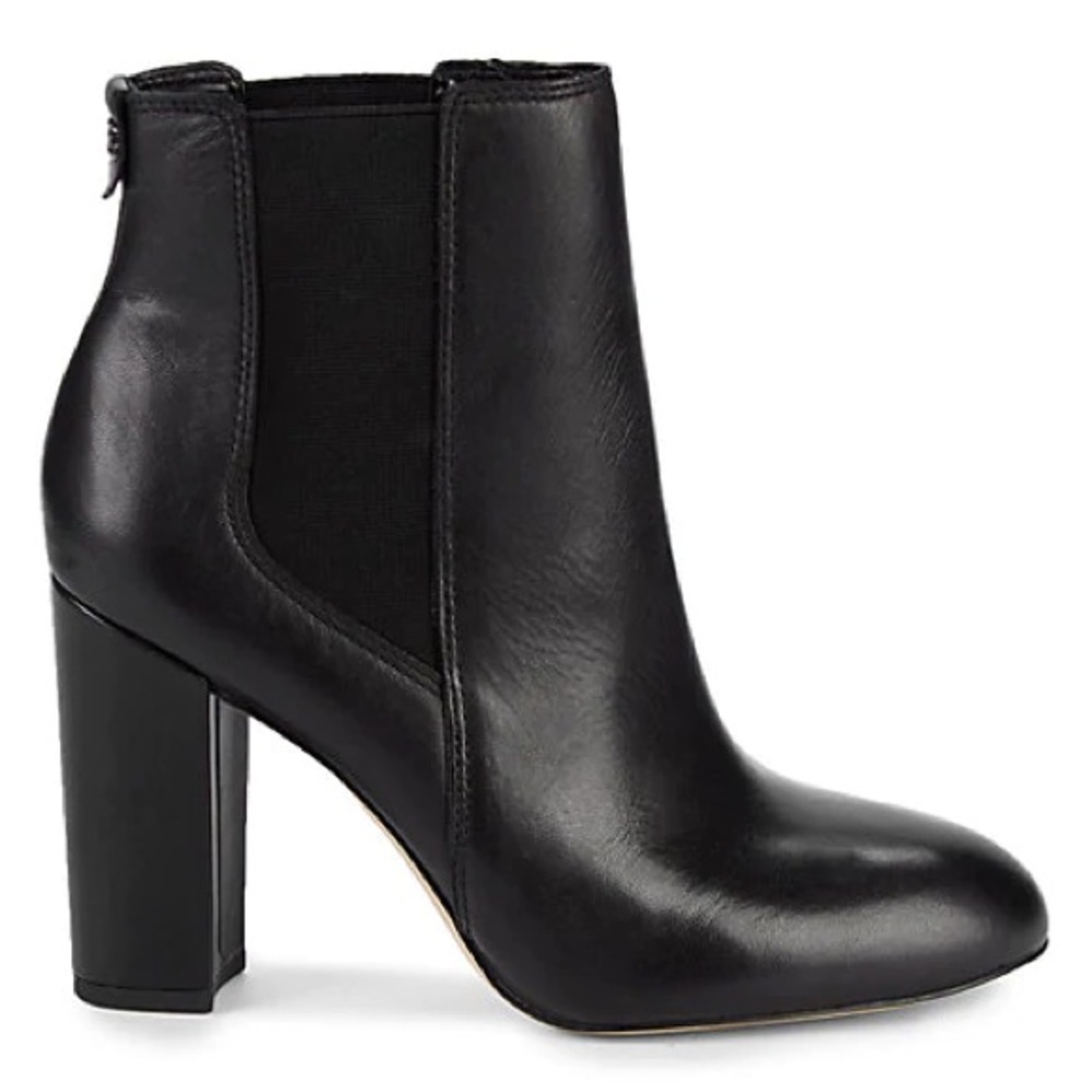 Sam Edelman Case Block Heel Booties Black Leather